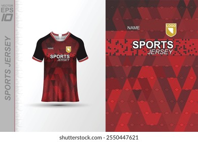 Modern sports jersey design with dynamic colors and geometric patterns, perfect for soccer, cycling, or activewear. A sleek and energetic look ideal for teams or personal sports apparel