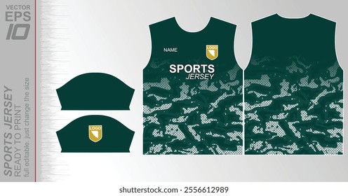 Modern sports jersey design with dynamic colors and geometric patterns, perfect for soccer, cycling, or activewear. A sleek and energetic look ideal for teams or personal sports apparel