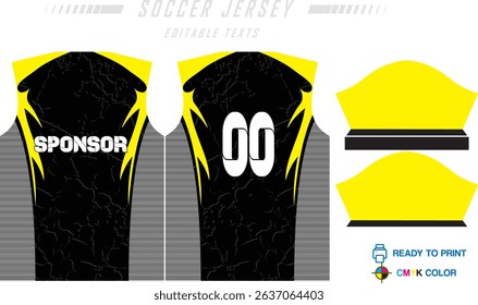 Modern sports jersey design with dynamic colors and geometric patterns, perfect for soccer, cycling, or activewear. A sleek and energetic look ideal for teams or personal sports apparel