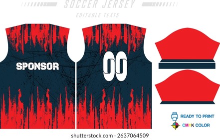 Modern sports jersey design with dynamic colors and geometric patterns, perfect for soccer, cycling, or activewear. A sleek and energetic look ideal for teams or personal sports apparel