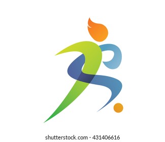 Modern Sports Logo - Soccer Silhouette Symbol