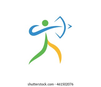 Modern Sports Logo Symbol - Archery