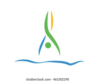 Modern Sports Logo Symbol - Synchronized Swimming