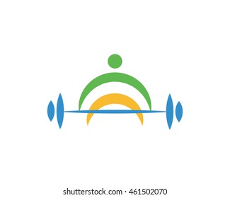 Modern Sports Logo Symbol - Weightlifting