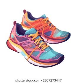 Modern sports shoe design for healthy lifestyles icon isolated