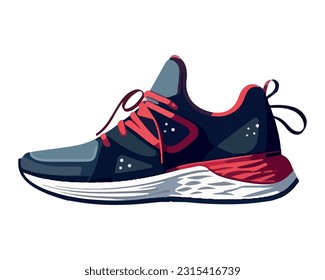 Modern sports shoe design with shoelace symbol icon isolated