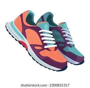 Modern sports shoes symbolize healthy lifestyles icon isolated