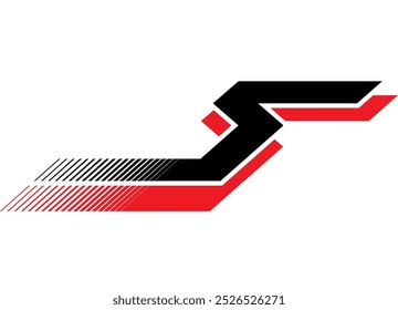 Patrón de Vector rayado deportivo moderno para la carrocería del coche, barco, motocicleta, ropa deportiva, juguete. Abstractas raya roja y negra. . Vector de fondo. Puntero, Carreras