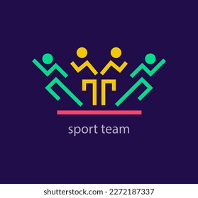 Modern sports team logo. Unique design color transitions. Running human logo template. vector.