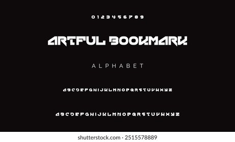 Tipografia de fonte de tecnologia Esportes Modernos. Tipo de vetor MÍNIMO para uma empresa. Fontes mínimas de jogos para o design do logotipo.	