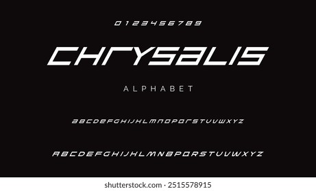 Modern Sports tech font typography. MINIMAL vector typeface for a company. Minimal gaming fonts for logo design.	