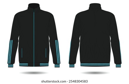 Modern sports training jacket mockup front and back view