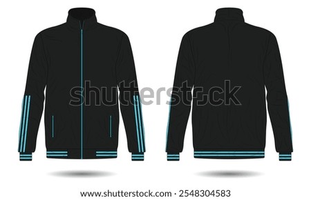 Modern sports training jacket mockup front and back view