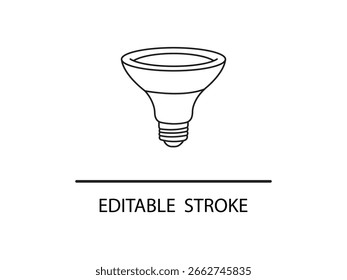 Modern spotlight bulb icon symbolizing innovation and bright ideas for business success.