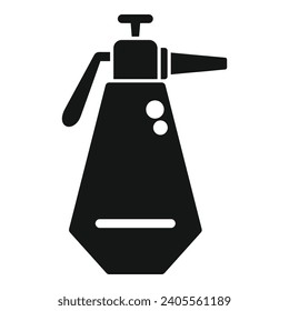 Icono moderno del frasco de spray vector simple. Lávese la mano. Limpieza de palma