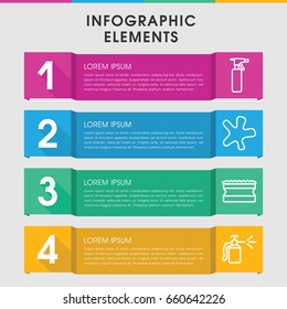 Modern spray infographic template. infographic design with spray icons includes spray bottle, splash. can be used for presentation, diagram, annual report, web design.