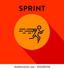 Modern Sprinter Icon with Linear Vector Style