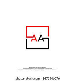 modern square AA logo letter. simple technology business logotype.