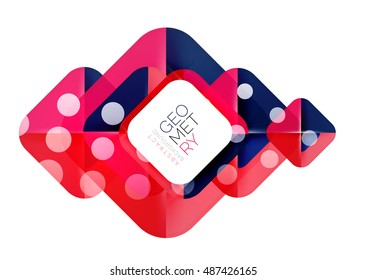 Modern square abstract background, vector color banner