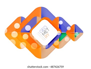 Modern square abstract background, vector color banner