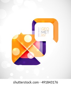 Modern square abstract background, vector color banner