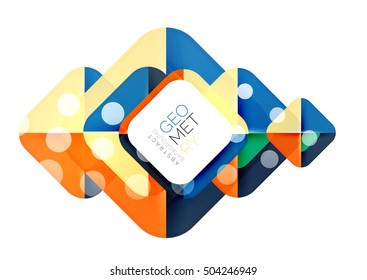 Modern square abstract background, vector color banner