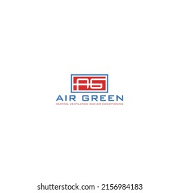 letra inicial abstracta A y G en color rojo aislado en forma de rectángulo azul y rojo aplicado al diseño del logotipo de HVAC también adecuado para las marcas o empresas que tengan el nombre inicial AG o GA