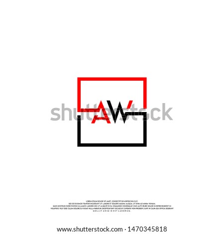 modern square AW logo letter. simple technology business logotype.