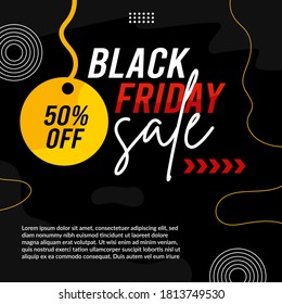 Modern Square banner template for Black friday background, social media post promotion