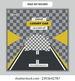 diseño de plantillas de banner cuadrado moderno para promoción de alquiler de coches. Usable para publicaciones en medios sociales y anuncios web.