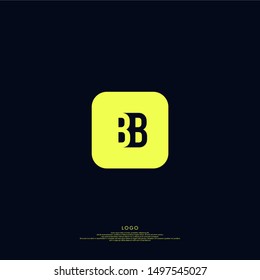 modern square BB logo letter design concept isolated on dark blue background