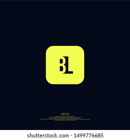 modern square BL logo letter design concept isolated on dark blue background