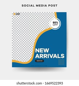 Modern square blog posts Editable simple info banner, trendy book cover idea. Social media template