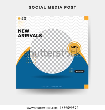 Modern square blog posts Editable simple info banner, trendy book cover idea. Promotional for social media post and web.  Unique Editable modern Social Media banner Template.
