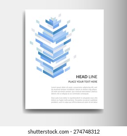 Modern square brochure template design with abstract elements /vector illustration