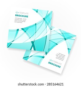 Modern square brochure template design with abstract elements