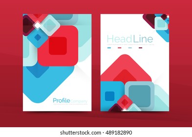 Modern square business annual report cover template. Vector brochure background