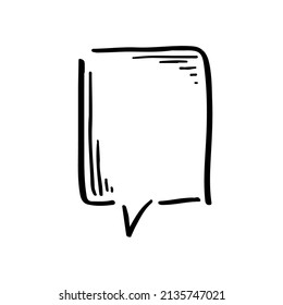 Moderne Quadrat-Cartoon-Sprachblase in abstrakter Form Skizze Symbol. Handgezeichnete Unterhaltungdoodle, Dialogzeichen, Vektorgrafik-Set, Chat-Nachricht