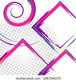 Modern square collage. Colorful vector background with place for your text.