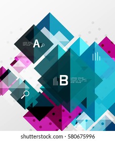 Modern square composition, abstract banner. Vector template background for workflow layout, diagram, number options or web design