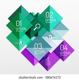 Modern square composition, abstract banner. Vector template background for workflow layout, diagram, number options or web design