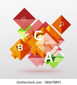 Modern square composition, abstract banner. Vector template background for workflow layout, diagram, number options or web design
