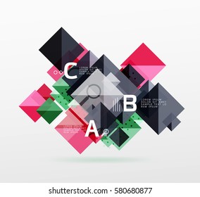Modern square composition, abstract banner. Vector template background for workflow layout, diagram, number options or web design