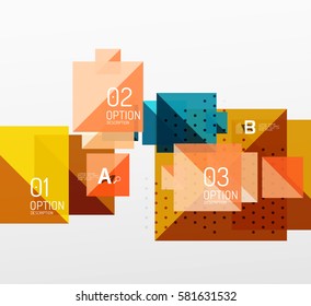 Modern square composition, abstract banner. Vector template background for workflow layout, diagram, number options or web design