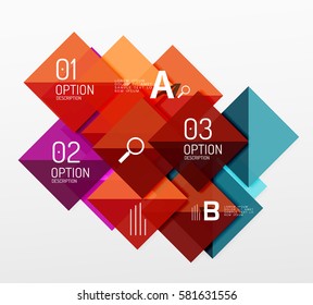 Modern square composition, abstract banner. Vector template background for workflow layout, diagram, number options or web design