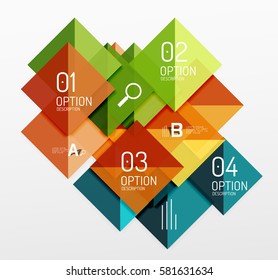 Modern square composition, abstract banner. Vector template background for workflow layout, diagram, number options or web design