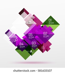 Modern square composition, abstract banner. Vector template background for workflow layout, diagram, number options or web design