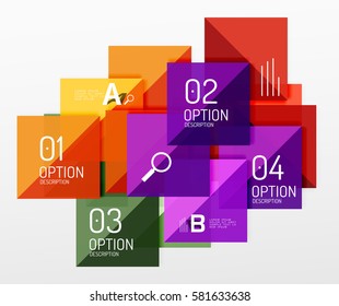 Modern square composition, abstract banner. Vector template background for workflow layout, diagram, number options or web design