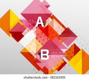 Modern square composition, abstract banner. Vector template background for workflow layout, diagram, number options or web design