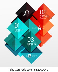 Modern square composition, abstract banner. Vector template background for workflow layout, diagram, number options or web design